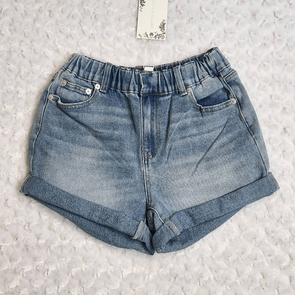 Chelsea & Violet Medium Wash Spring Blue Denim Cuffed Shorts XS NWT (4202) - Picture 1 of 6